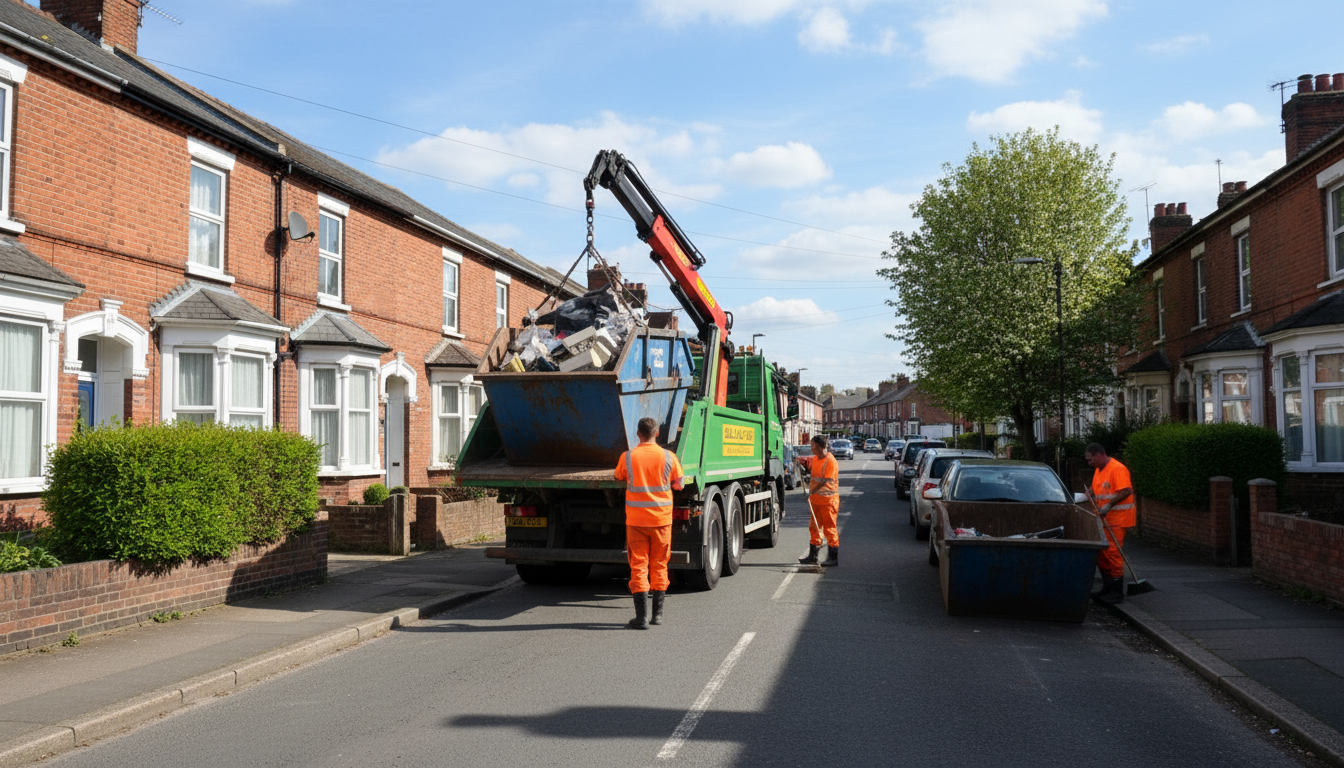 Professional Skip Hire team in Ball Hill loading waste into van