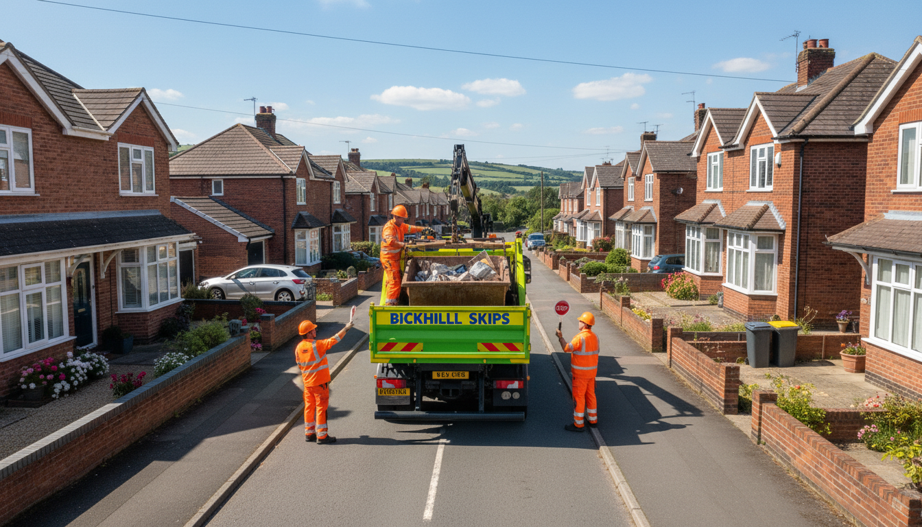 Professional Skip Hire team in Bickenhill loading waste into van