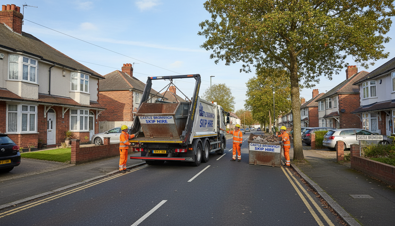 Professional Skip Hire team in Castle Bromwich loading waste into van