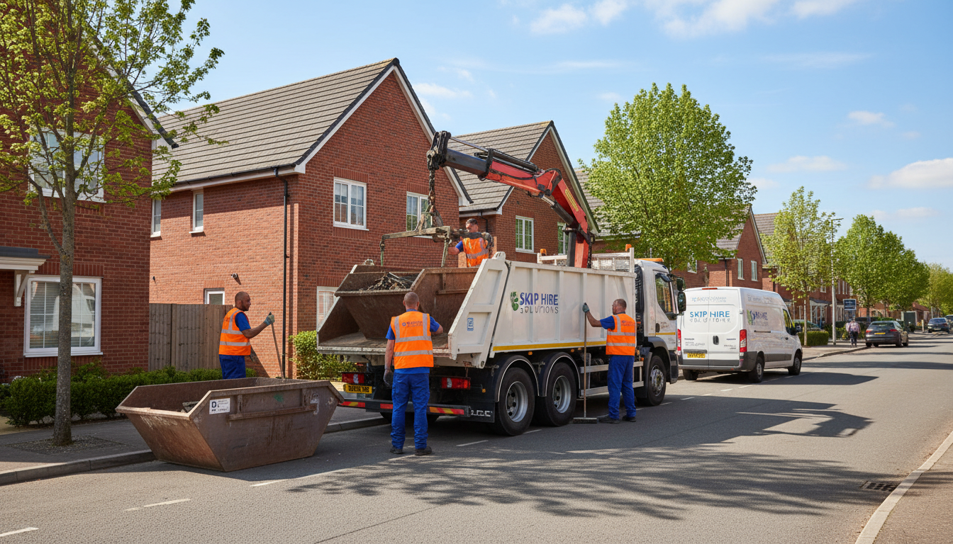 Professional Skip Hire team in Dickens Heath loading waste into van