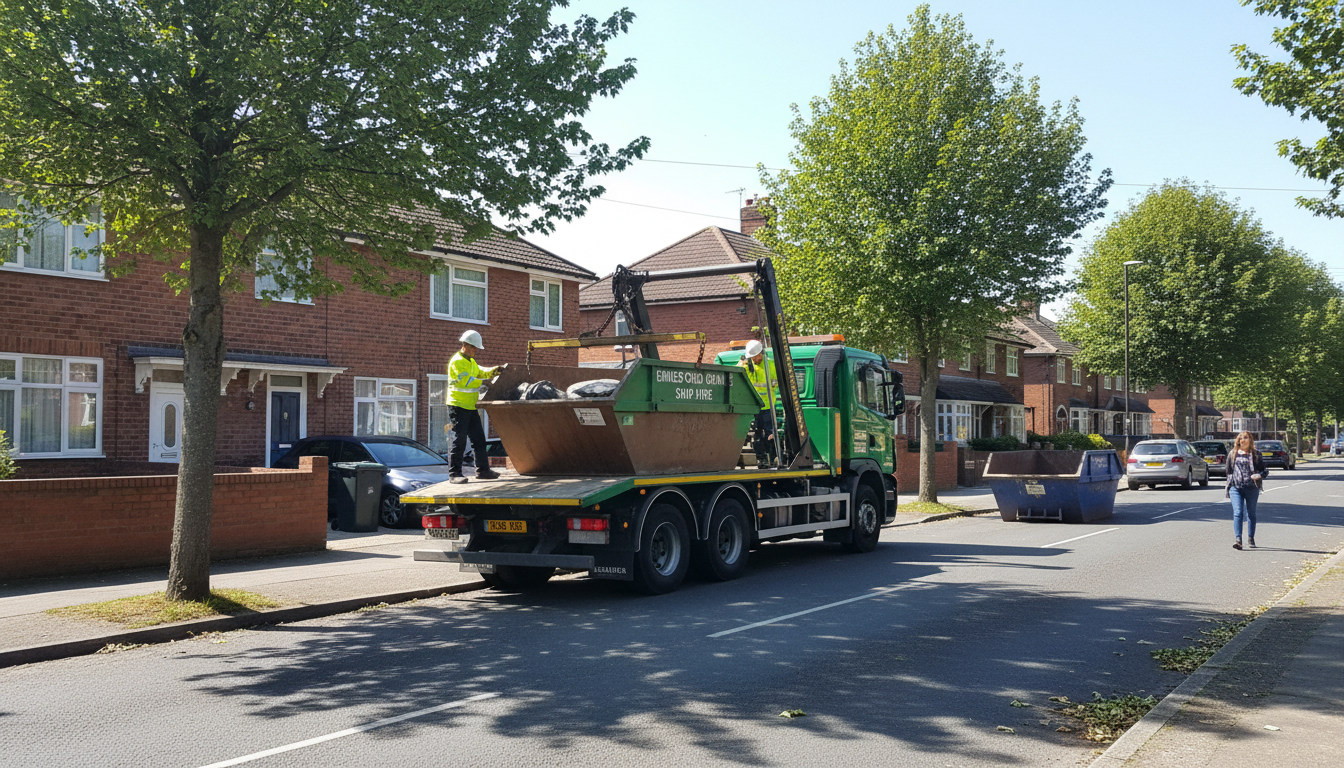Professional Skip Hire team in Ernesford Grange loading waste into van