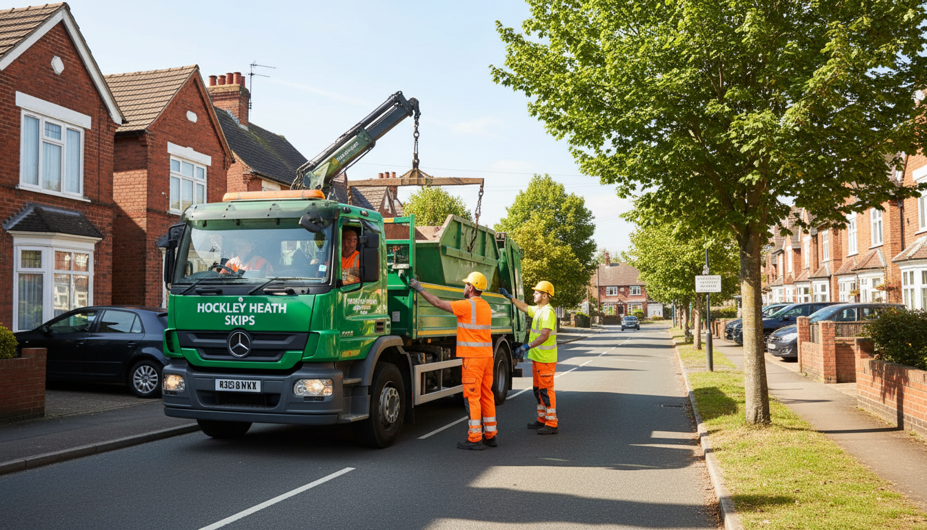 Professional Skip Hire team in Hockley Heath loading waste into van