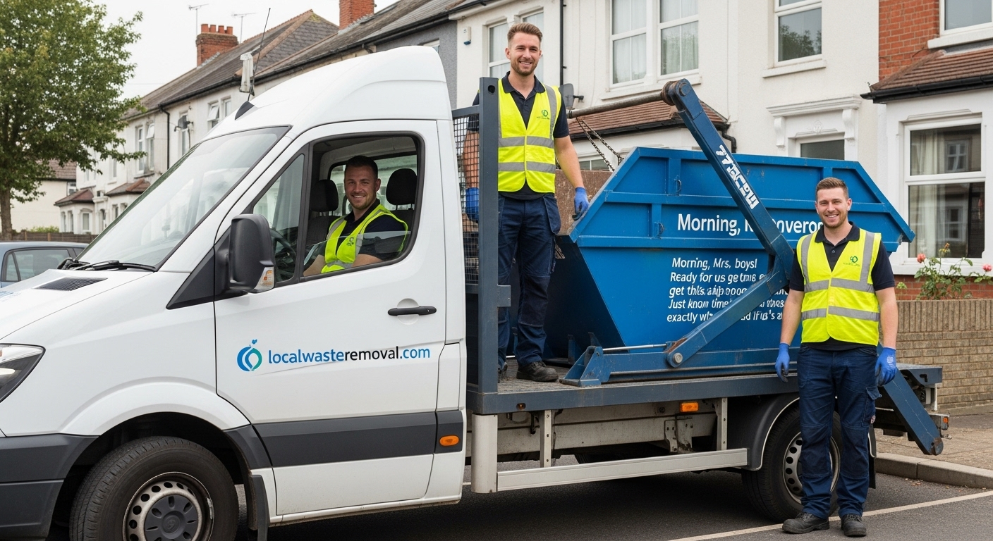 Professional Skip Hire team in Moseley loading waste into van