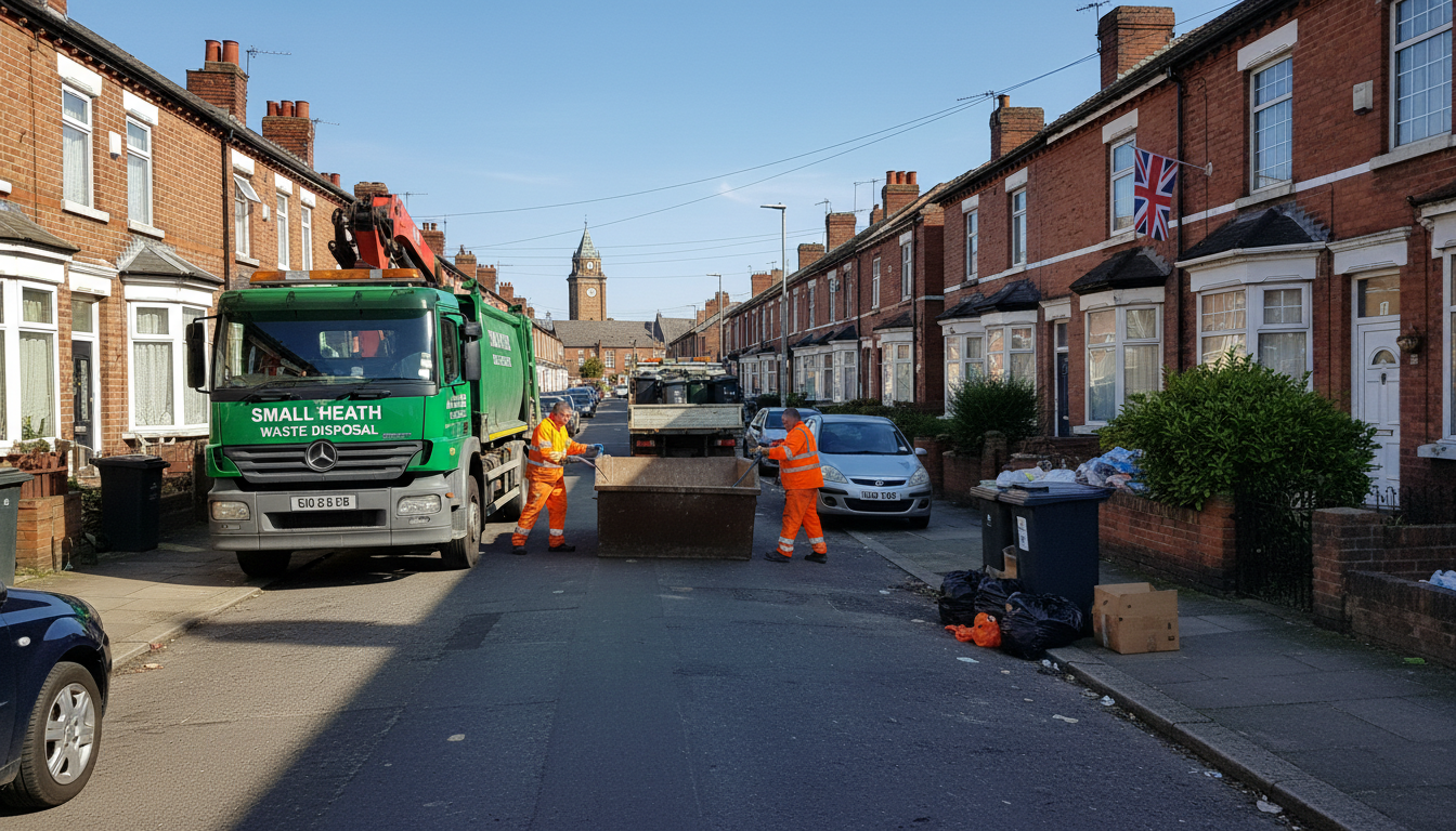 Professional Skip Hire team in Small Heath loading waste into van