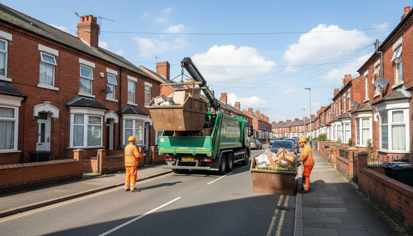 Professional Skip Hire team in Sparkbrook loading waste into van