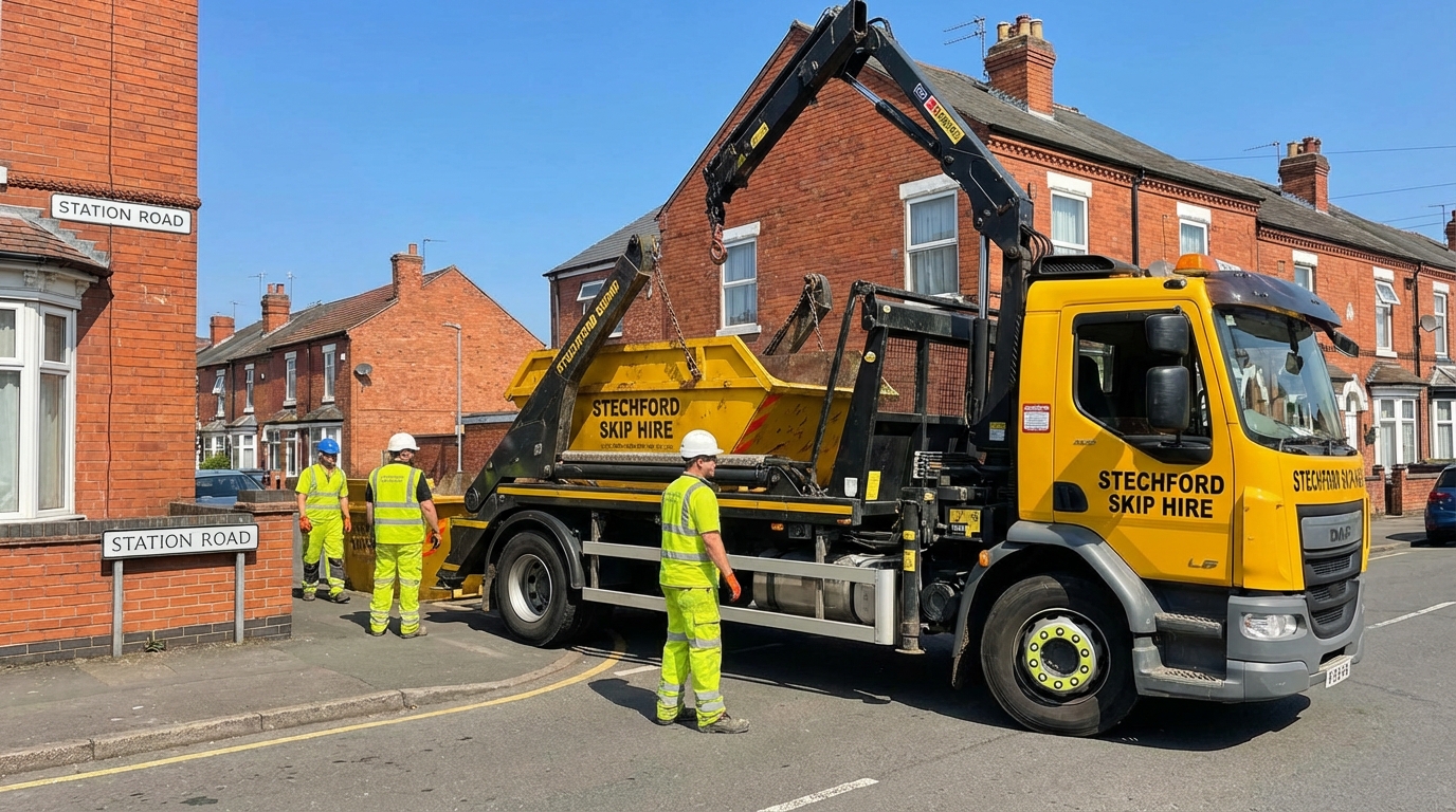 Professional Skip Hire team in Stechford loading waste into van
