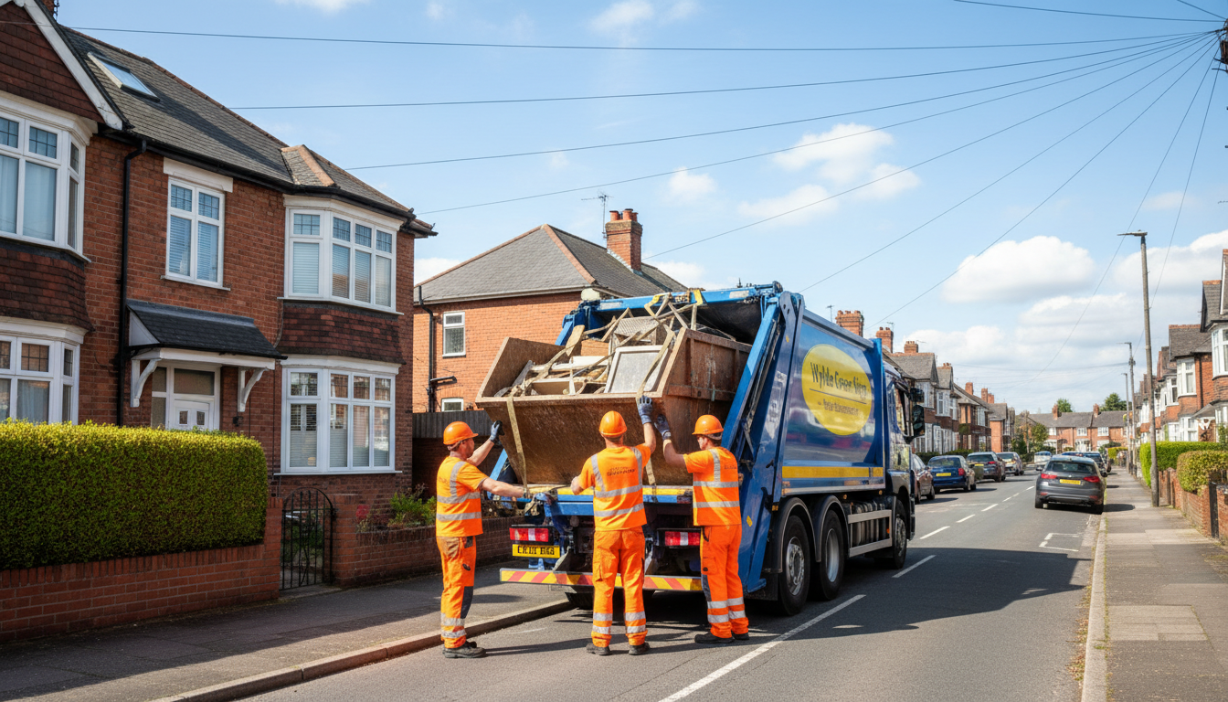 Professional Skip Hire team in Wylde Green loading waste into van