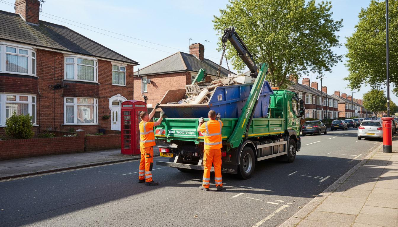 Professional Skip Hire team in Yardley Wood loading waste into van