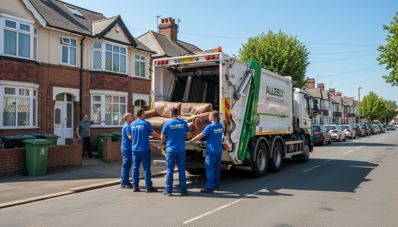 Professional Sofa Removal team in Allesley loading waste into van
