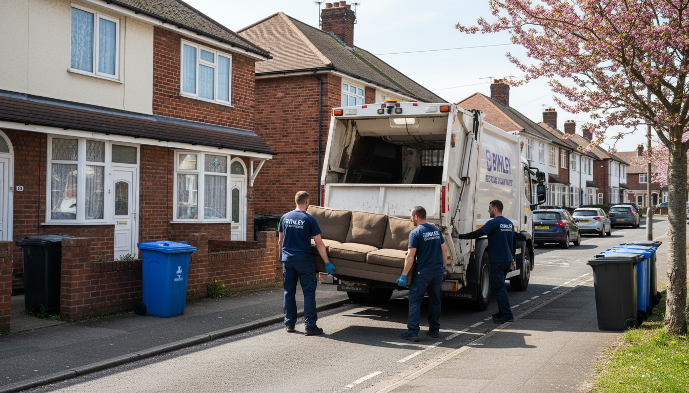 Professional Sofa Removal team in Binley loading waste into van