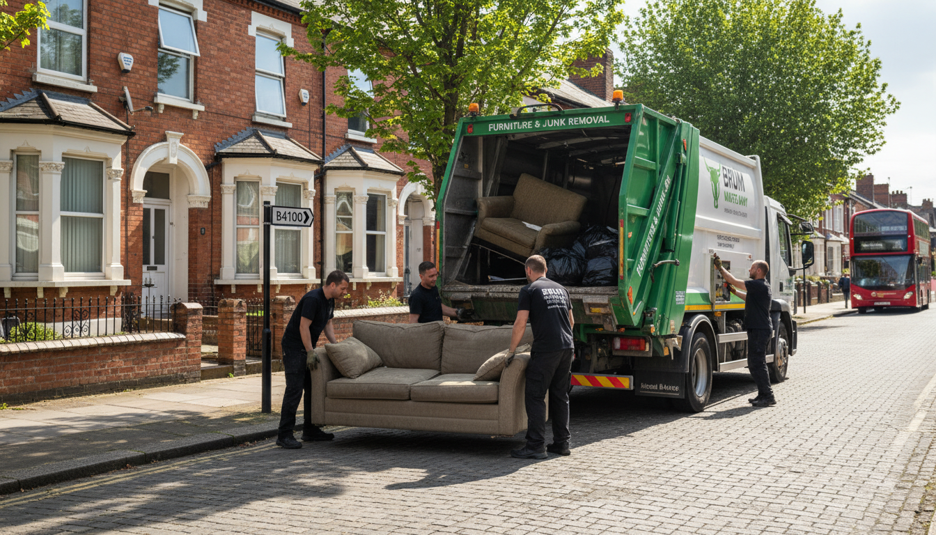Professional Sofa Removal team in Birmingham loading waste into van