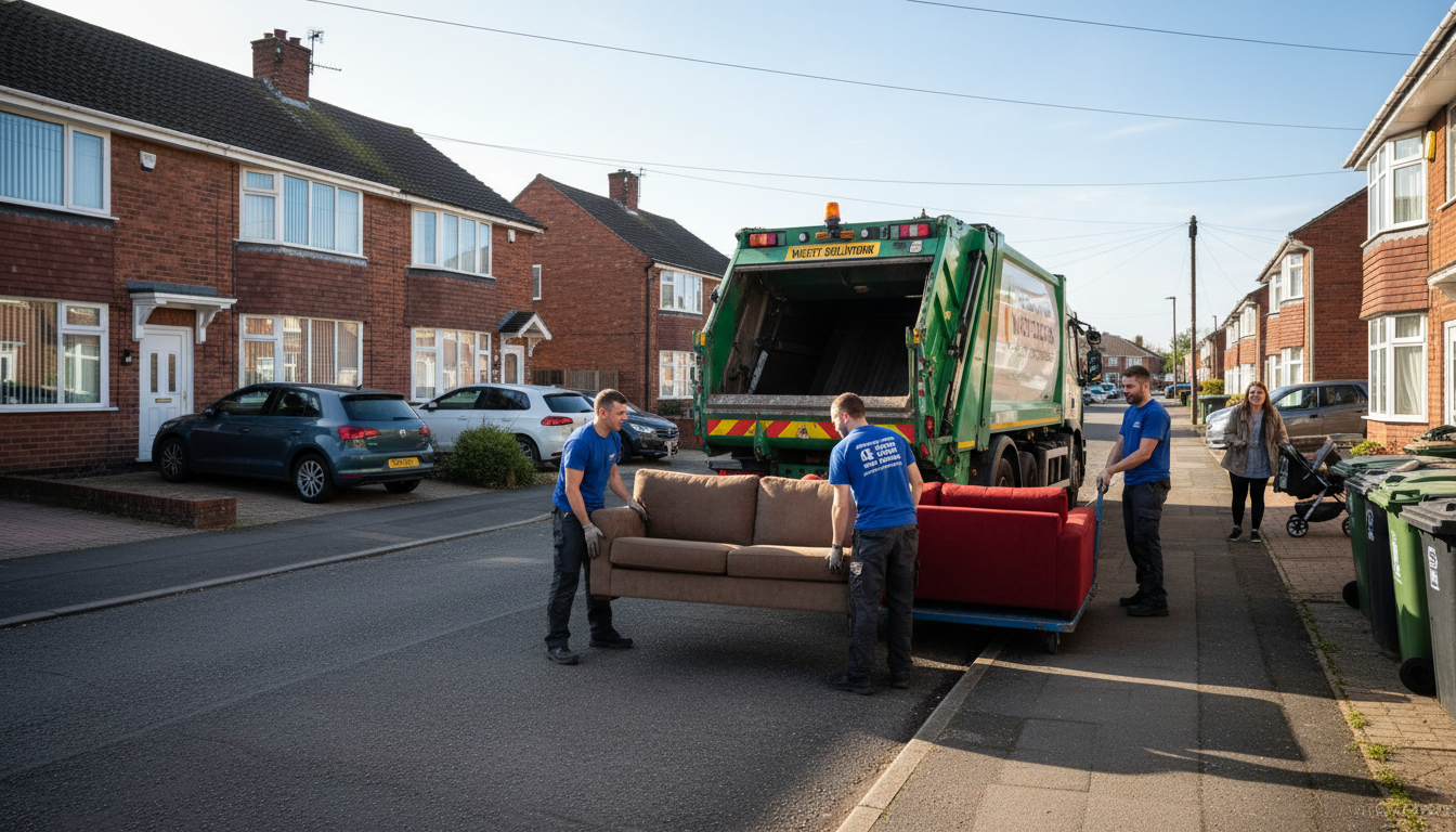 Professional Sofa Removal team in Chelmsley Wood loading waste into van