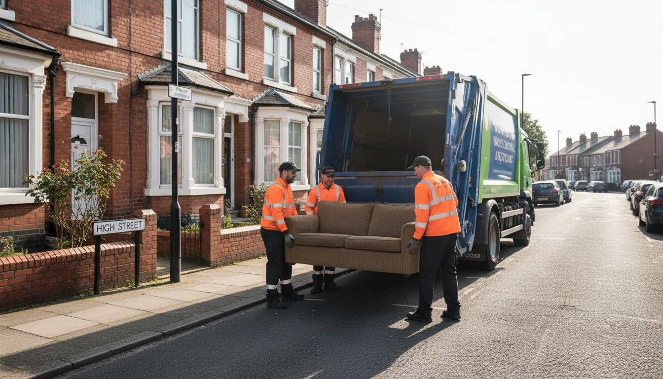 Professional Sofa Removal team in Coundon loading waste into van