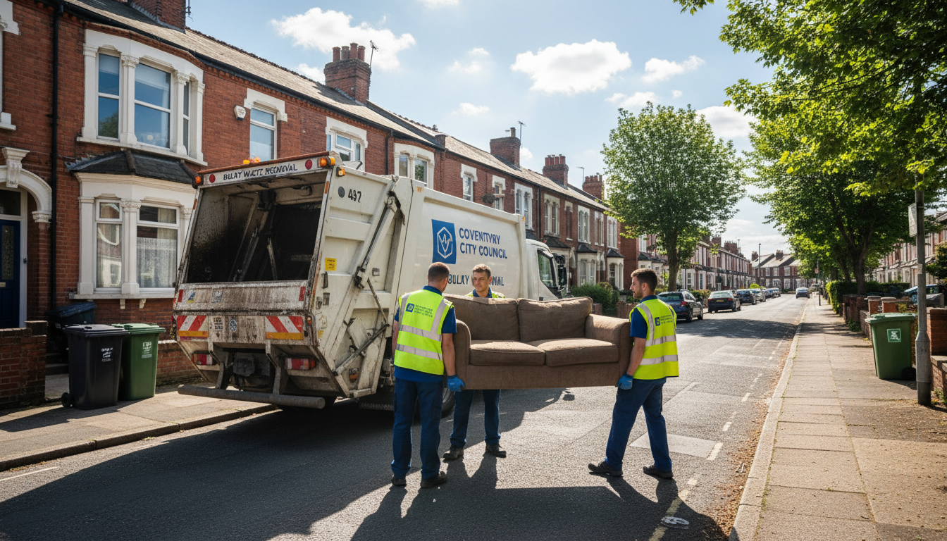 Professional Sofa Removal team in Coventry loading waste into van