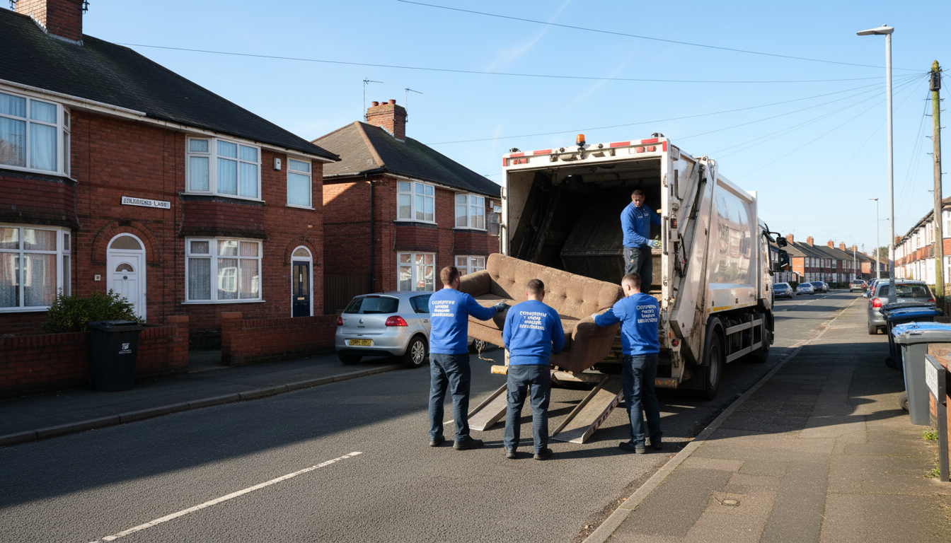 Professional Sofa Removal team in Holbrooks loading waste into van