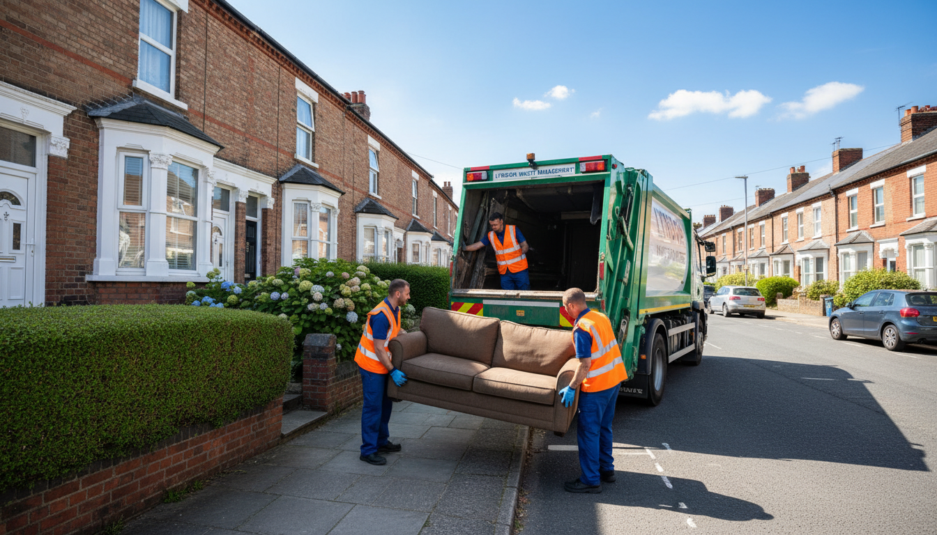 Professional Sofa Removal team in Lyndon loading waste into van