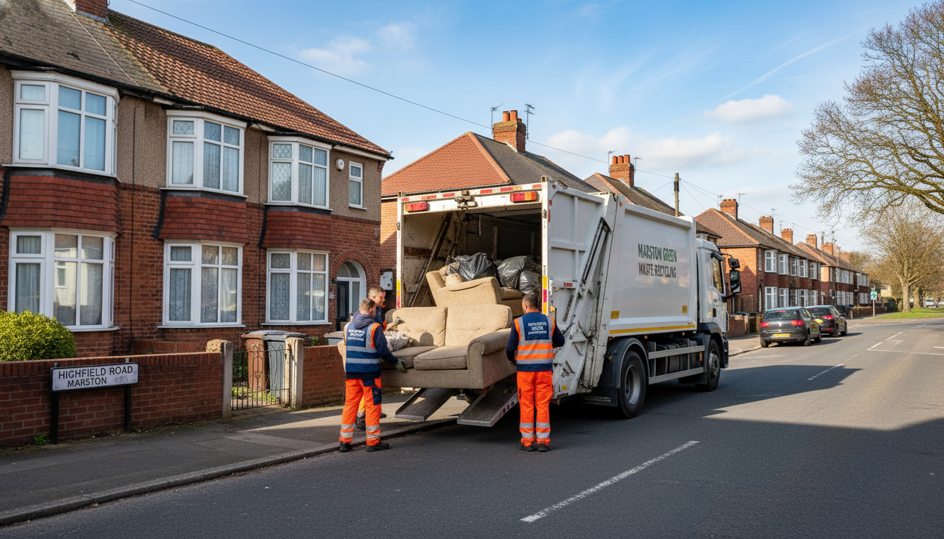 Professional Sofa Removal team in Marston Green loading waste into van