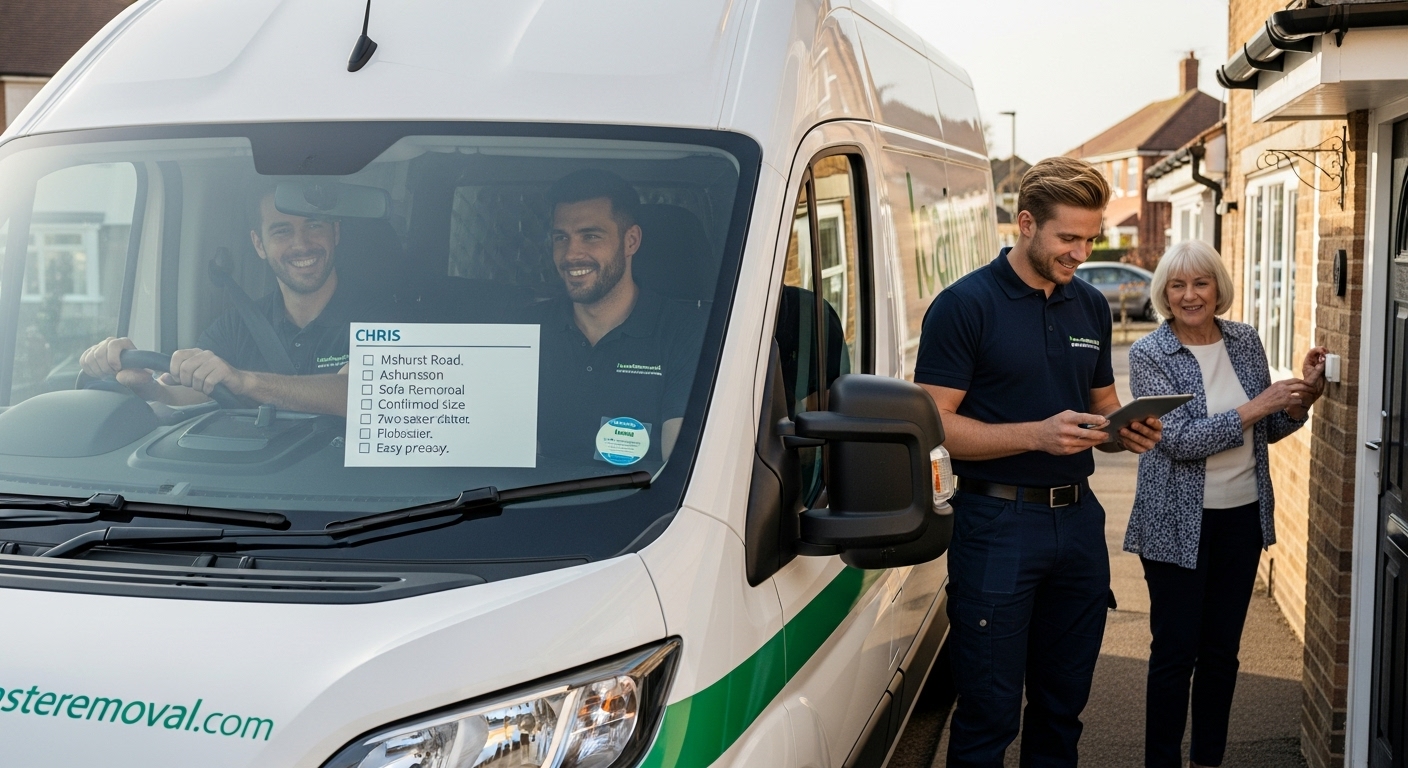 Professional Sofa Removal team in Mere Green loading waste into van