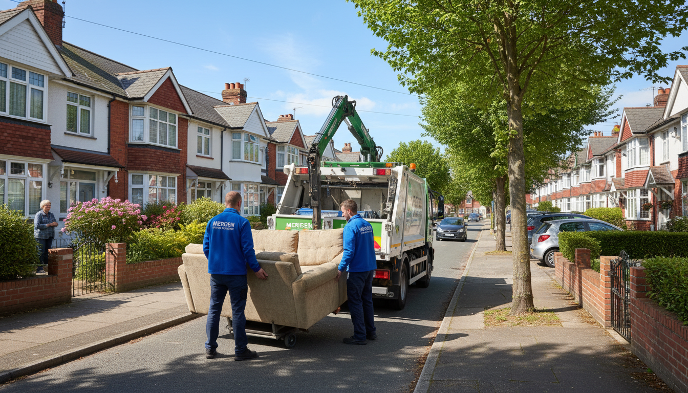 Professional Sofa Removal team in Meriden loading waste into van