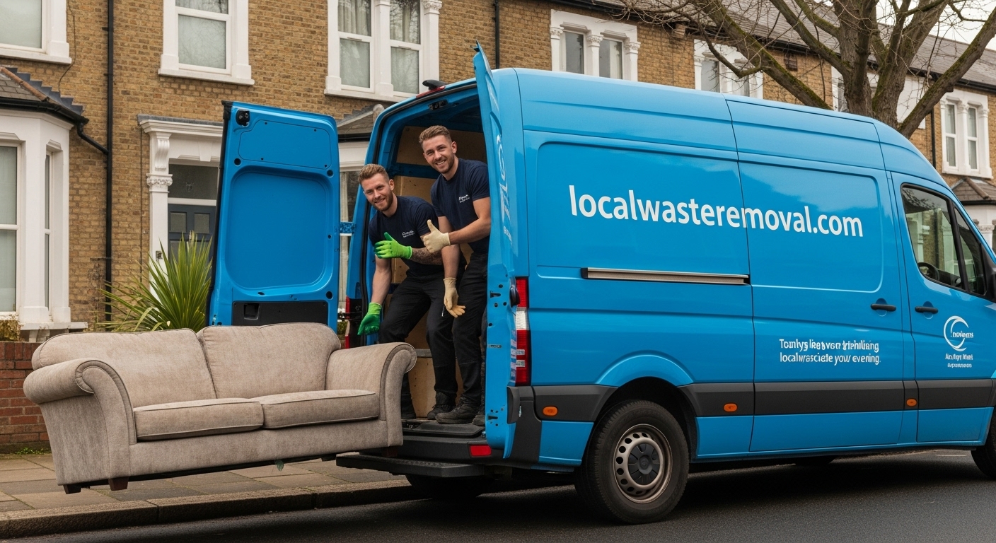 Professional Sofa Removal team in Moseley loading waste into van