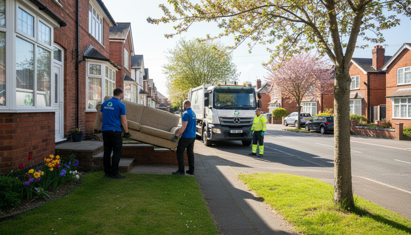Professional Sofa Removal team in Olton loading waste into van