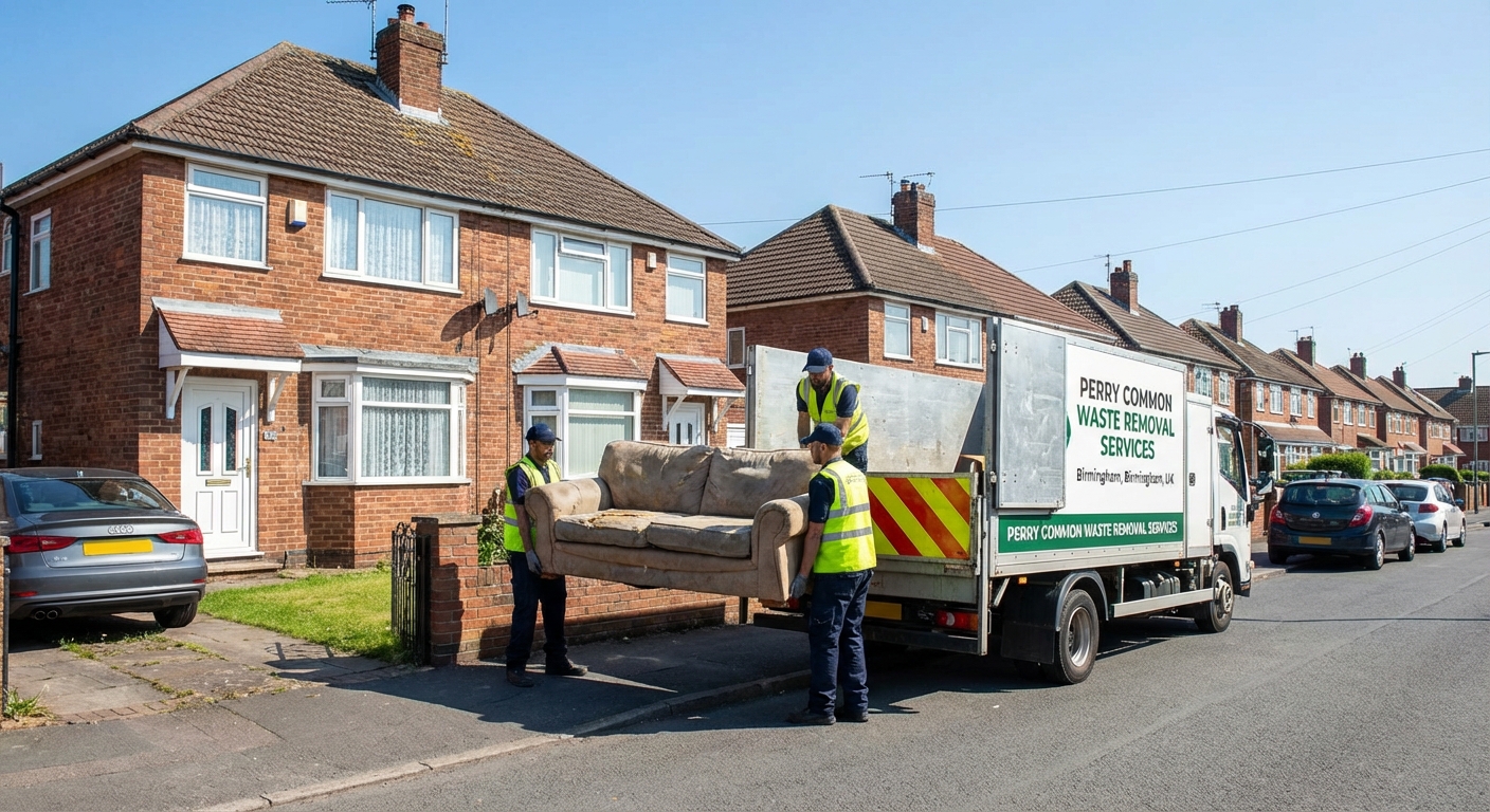 Professional Sofa Removal team in Perry Common loading waste into van