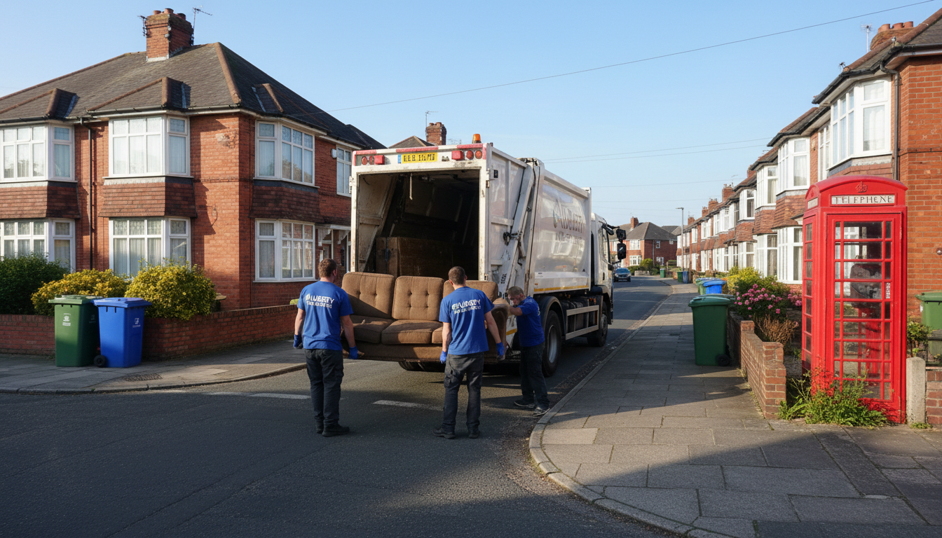 Professional Sofa Removal team in Rubery loading waste into van