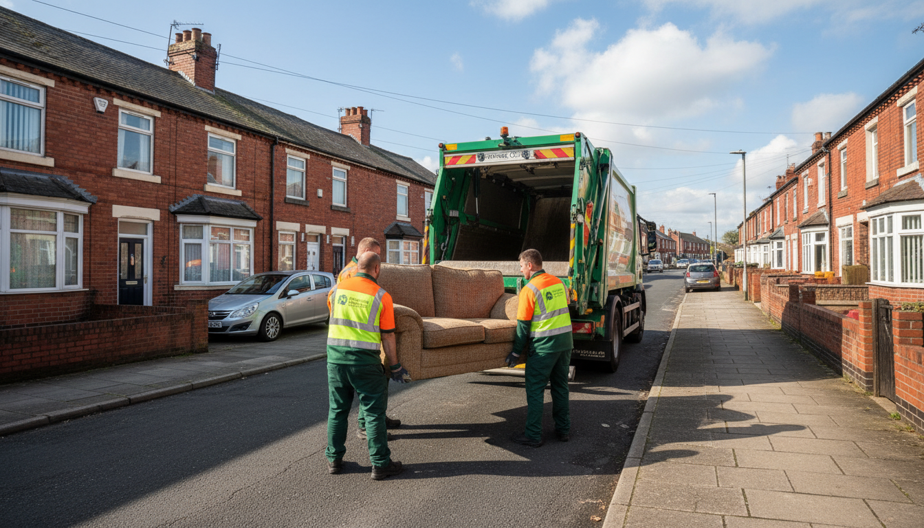 Professional Sofa Removal team in Sandwell loading waste into van