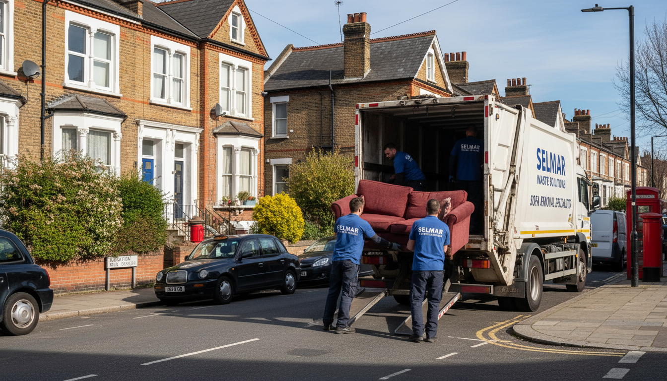 Professional Sofa Removal team in Selly Oak loading waste into van