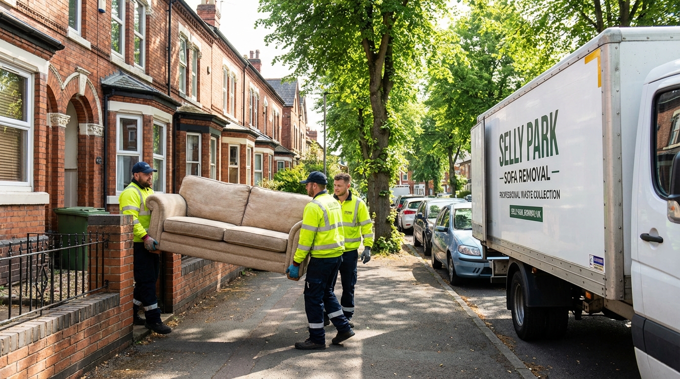 Professional Sofa Removal team in Selly Park loading waste into van