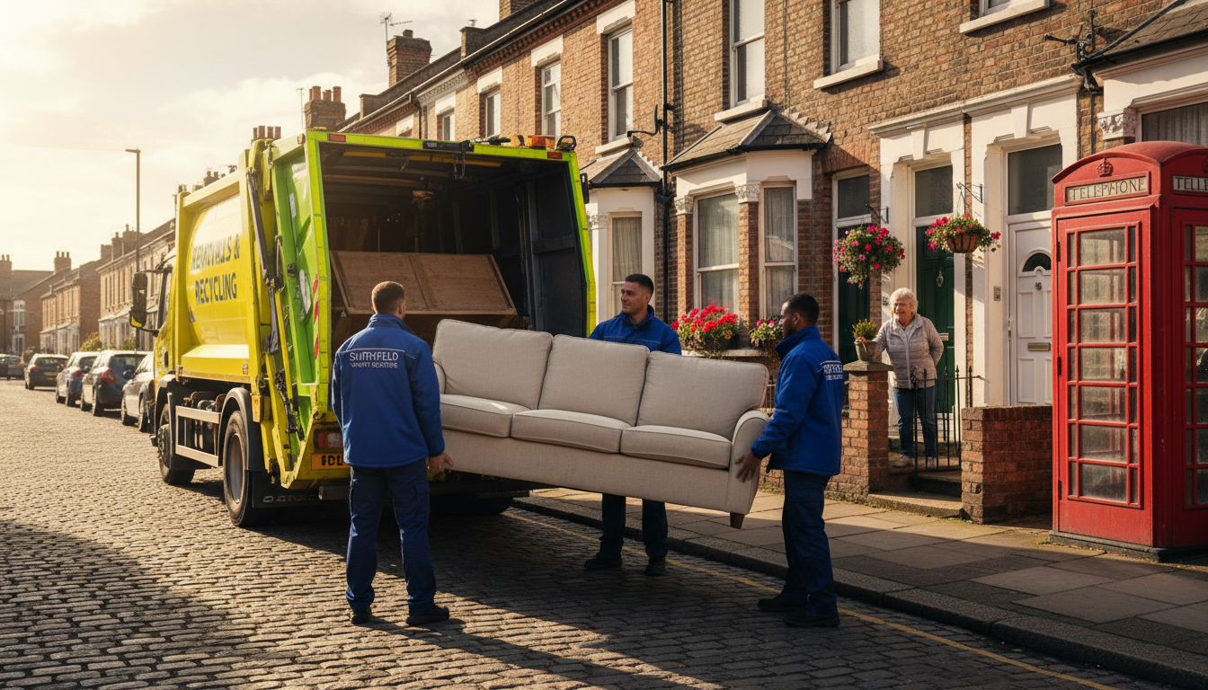 Professional Sofa Removal team in Smithfield loading waste into van