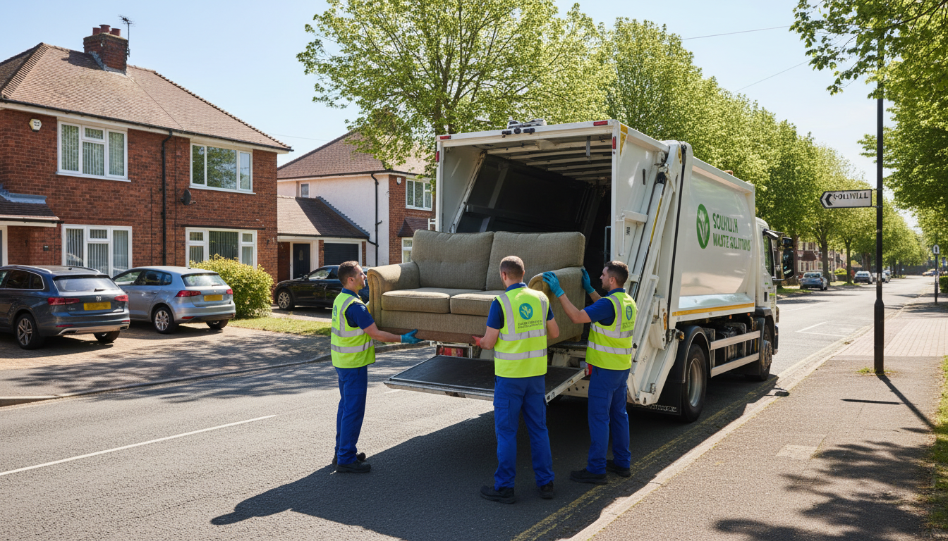 Professional Sofa Removal team in Solihull loading waste into van