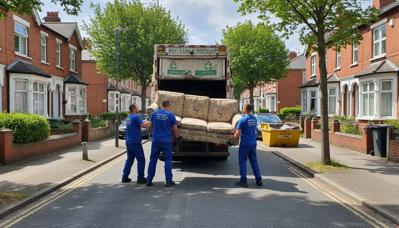 Professional Sofa Removal team in Stirchley loading waste into van