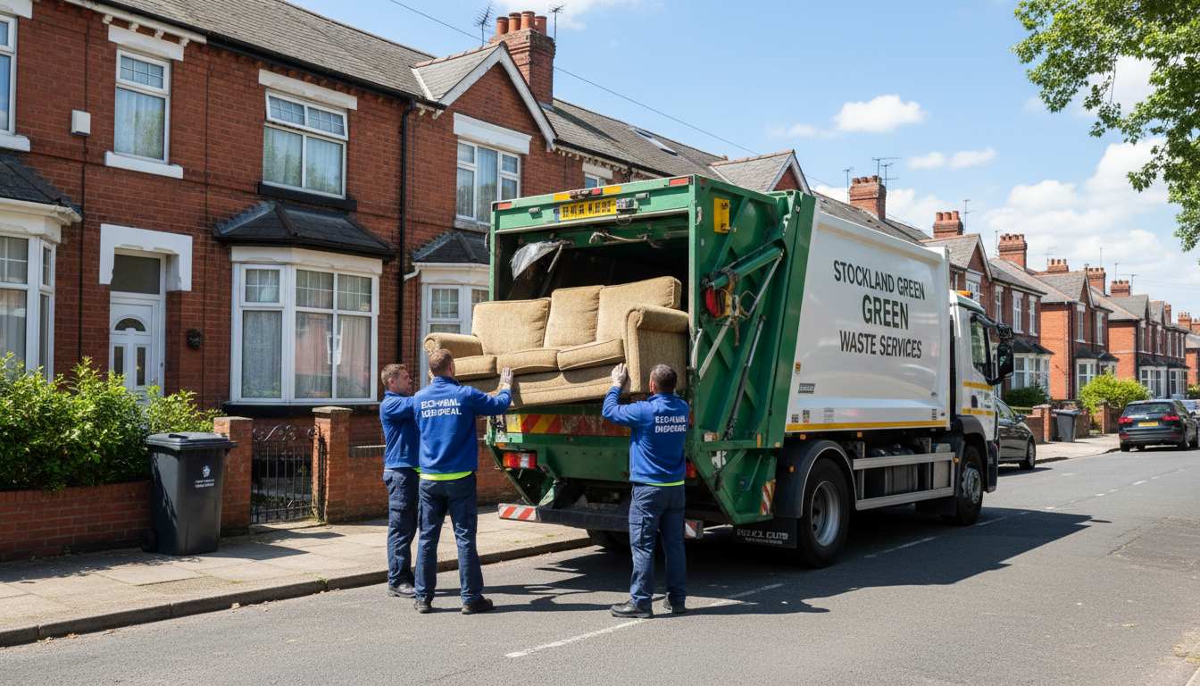 Professional Sofa Removal team in Stockland Green loading waste into van