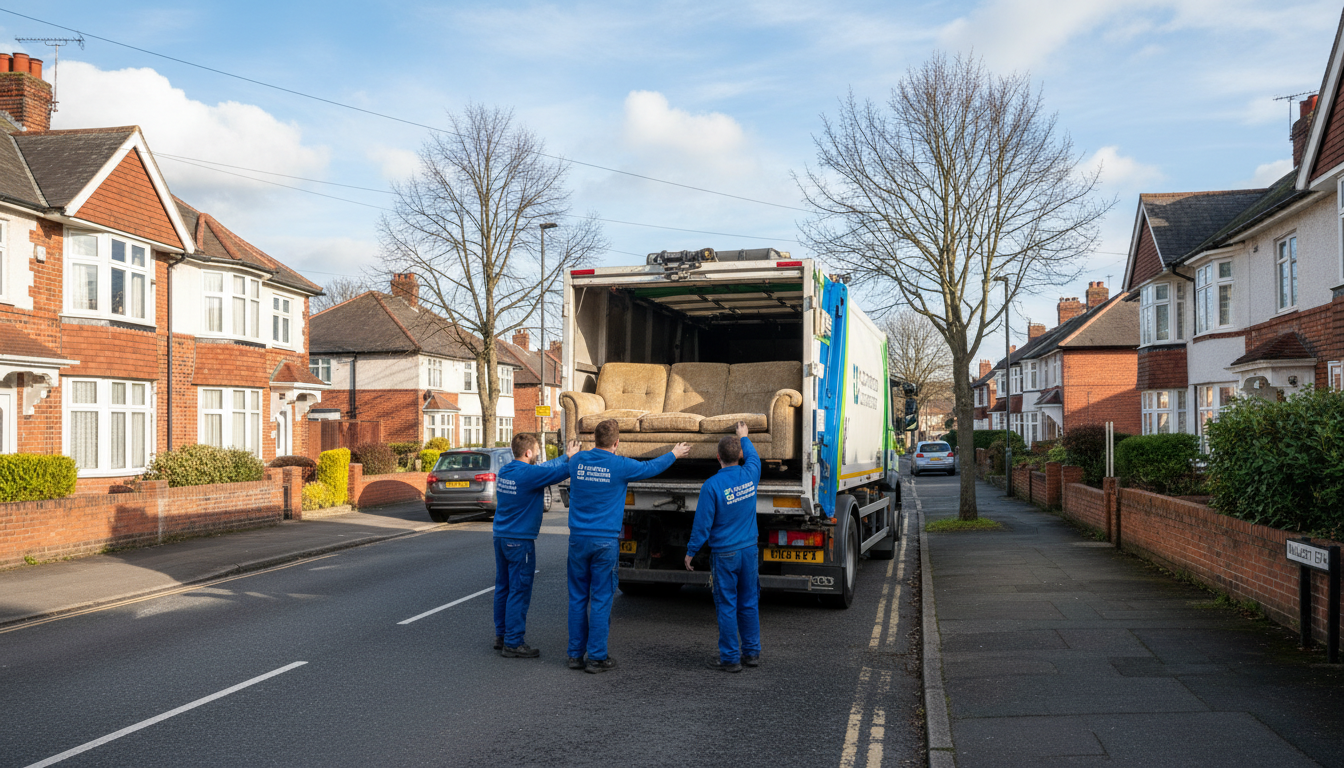 Professional Sofa Removal team in Sutton Coldfield loading waste into van