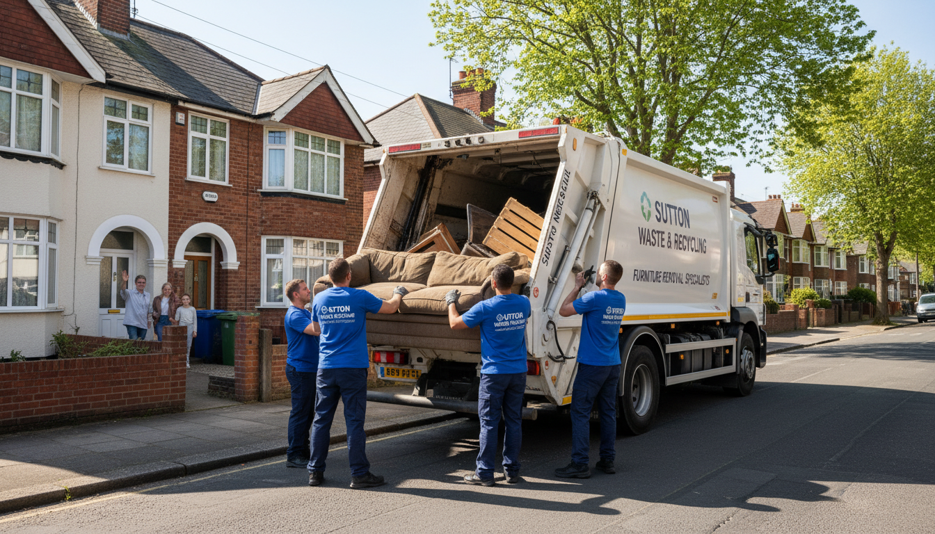 Professional Sofa Removal team in Sutton New Hall loading waste into van