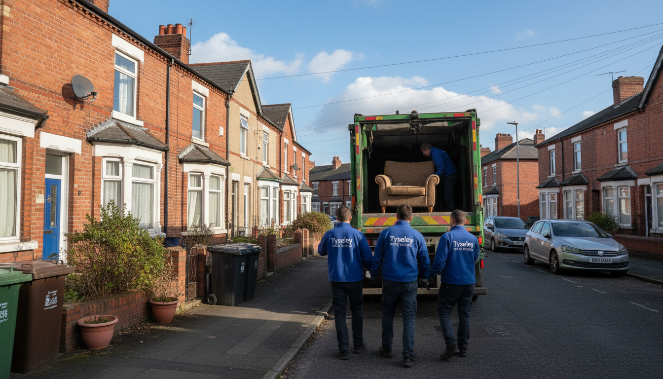 Professional Sofa Removal team in Tyseley loading waste into van