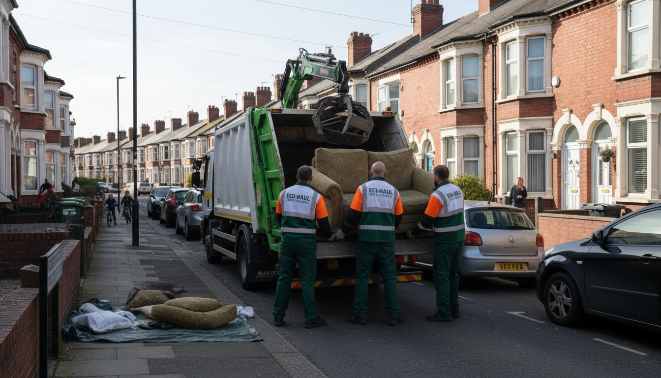 Professional Sofa Removal team in Washwood Heath loading waste into van