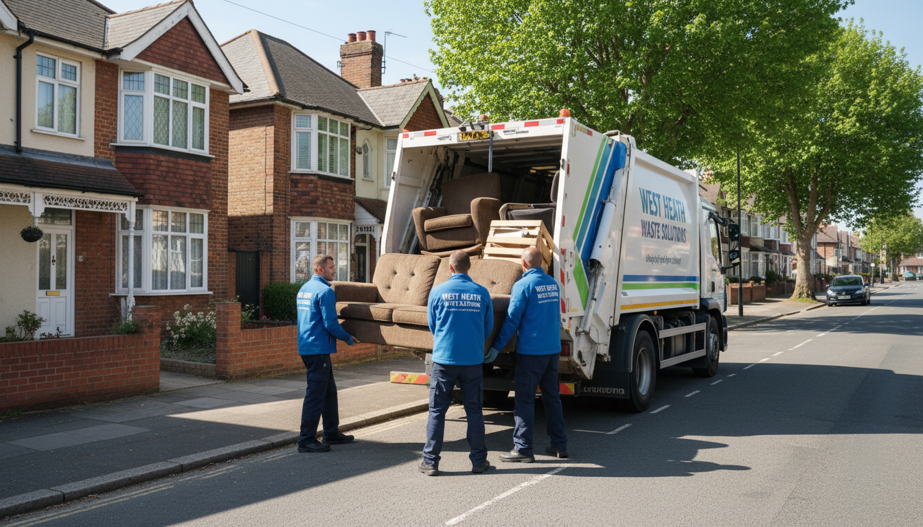 Professional Sofa Removal team in West Heath loading waste into van