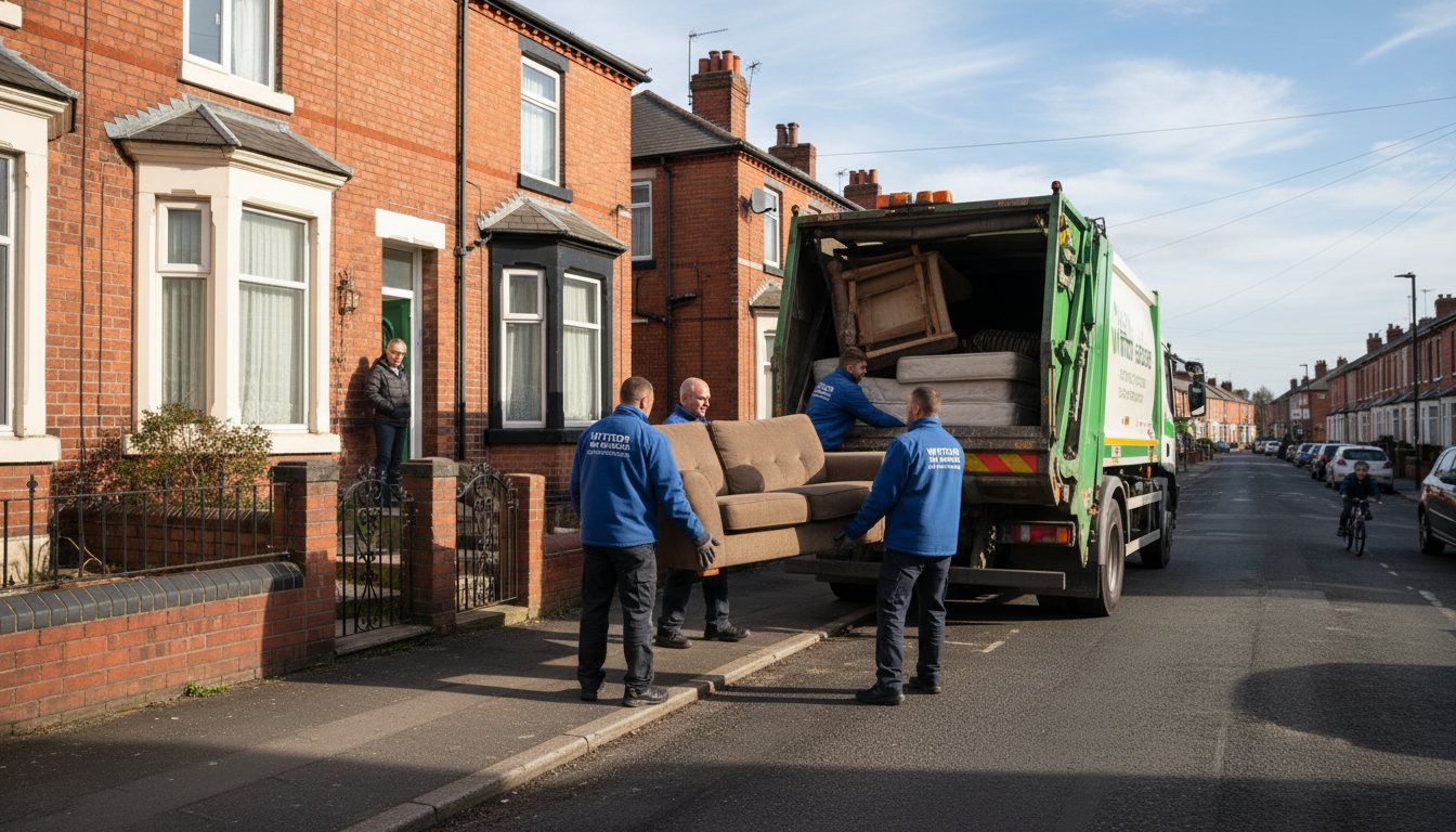Professional Sofa Removal team in Witton loading waste into van