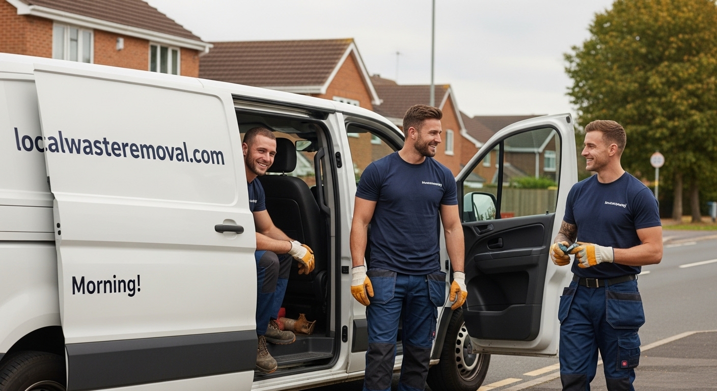Professional Waste Removal team in Mere Green loading waste into van
