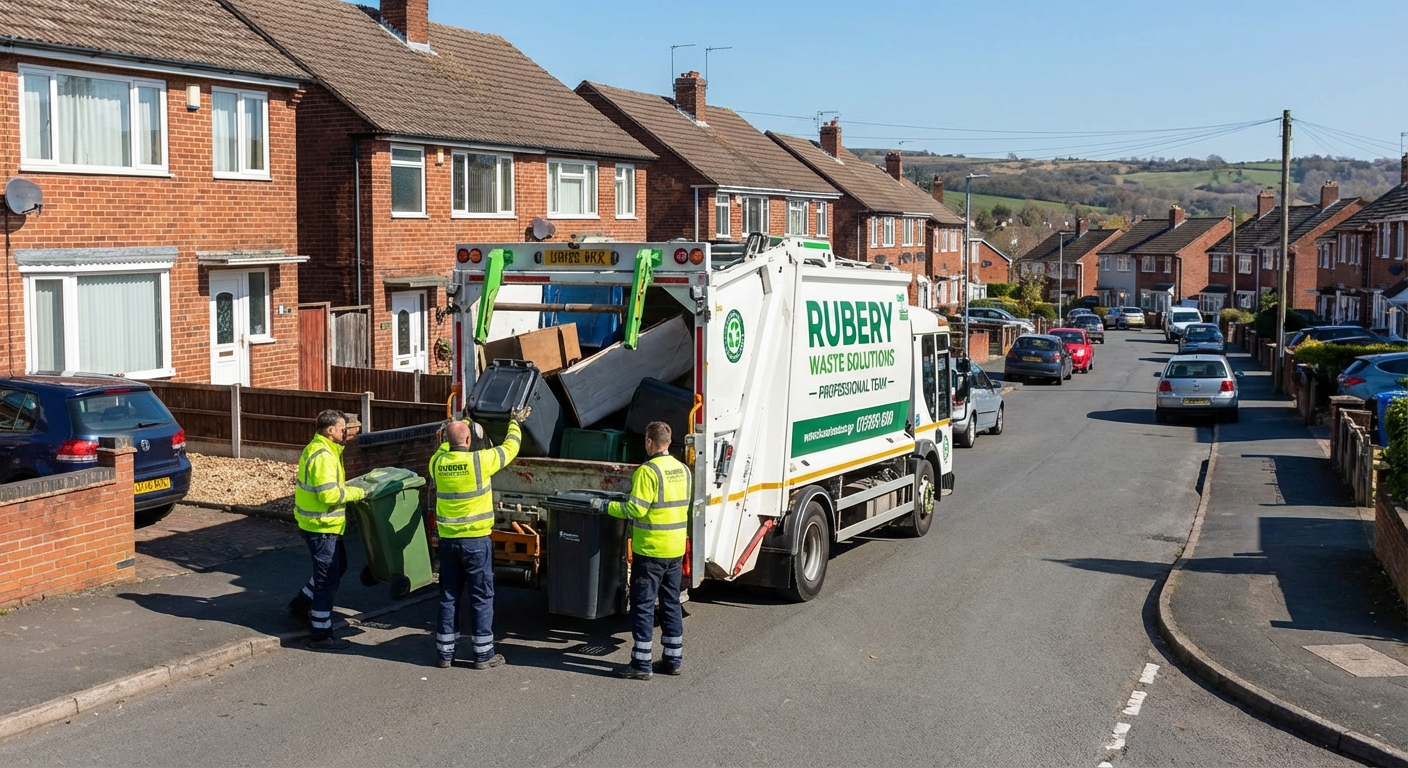 Professional Waste Removal team in Rubery loading waste into van