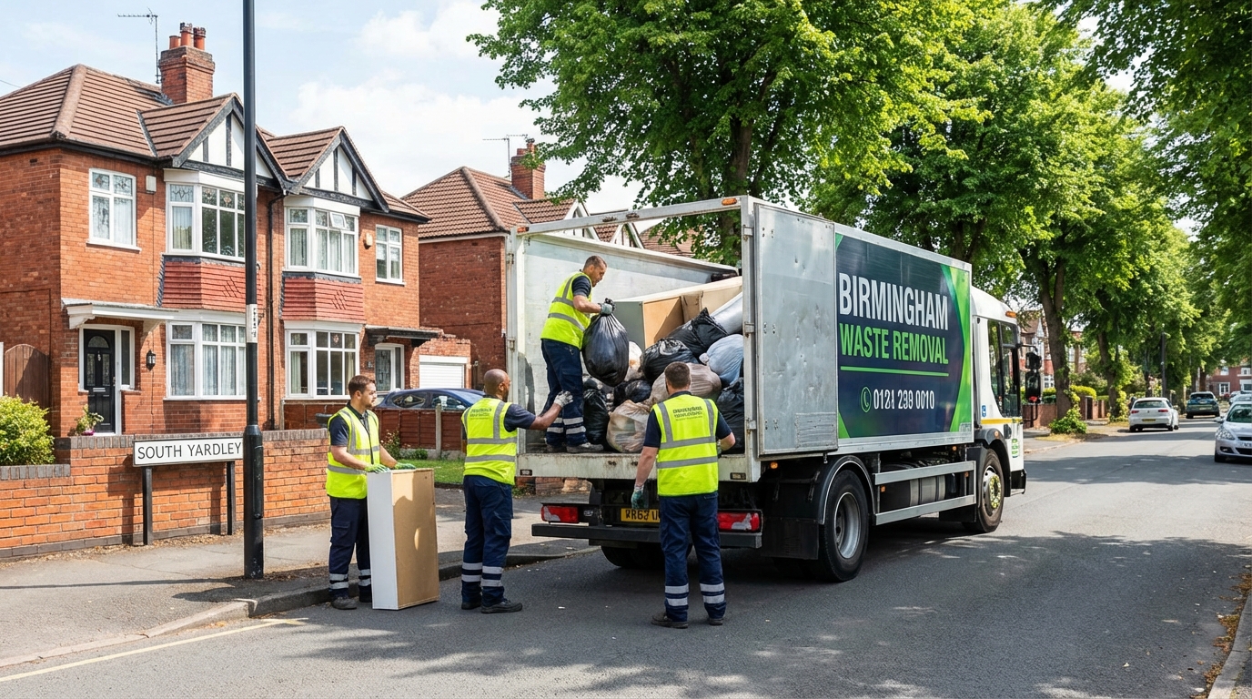 Professional Waste Removal team in South Yardley loading waste into van
