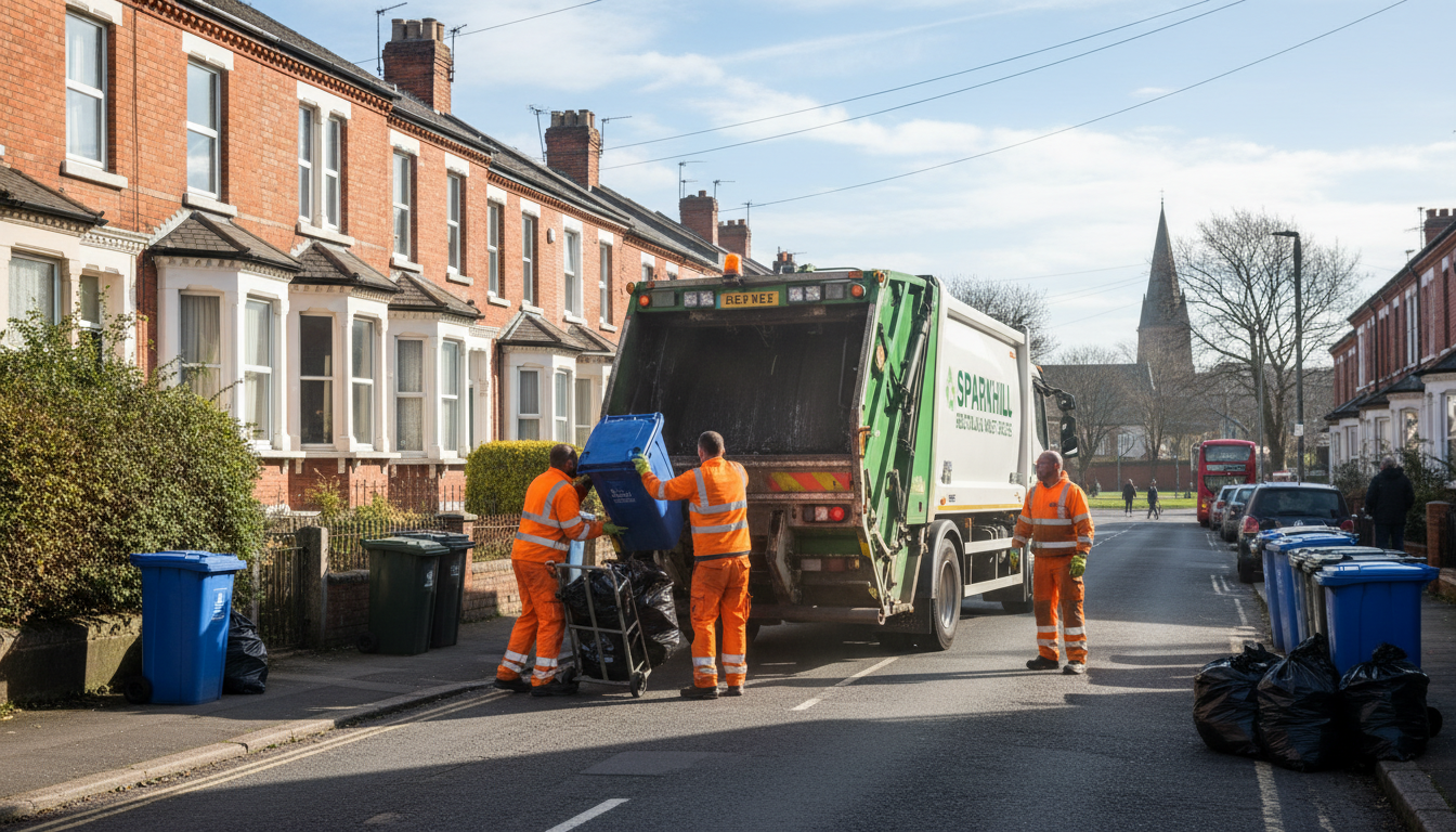 Professional Waste Removal team in Sparkhill loading waste into van