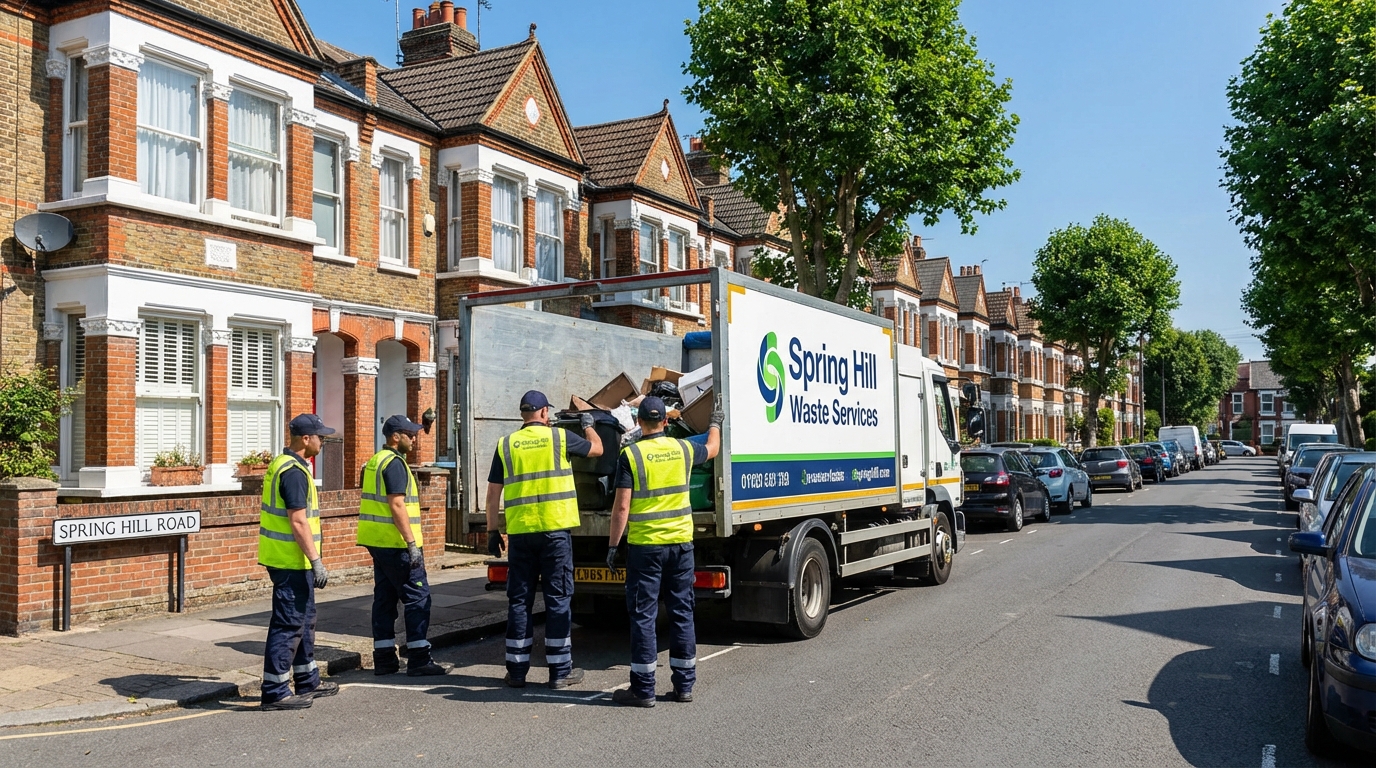 Professional Waste Removal team in Spring Hill loading waste into van