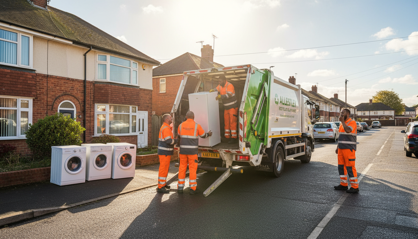 Professional White Goods Removal team in Allesley loading waste into van