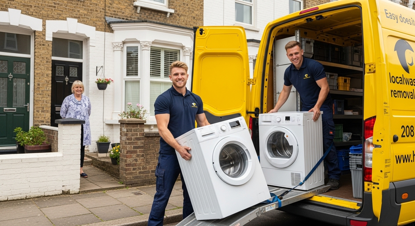 Professional White Goods Removal team in Alum Rock loading waste into van