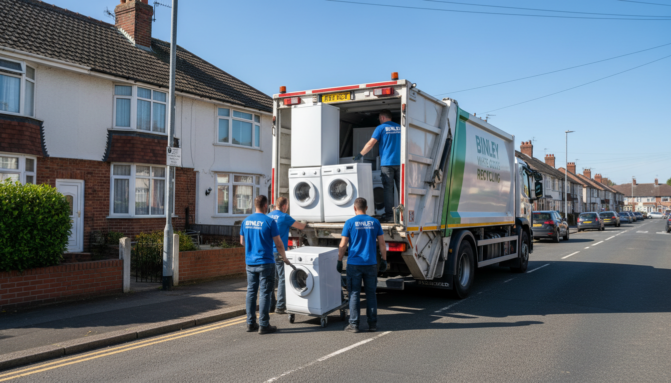 Professional White Goods Removal team in Binley loading waste into van