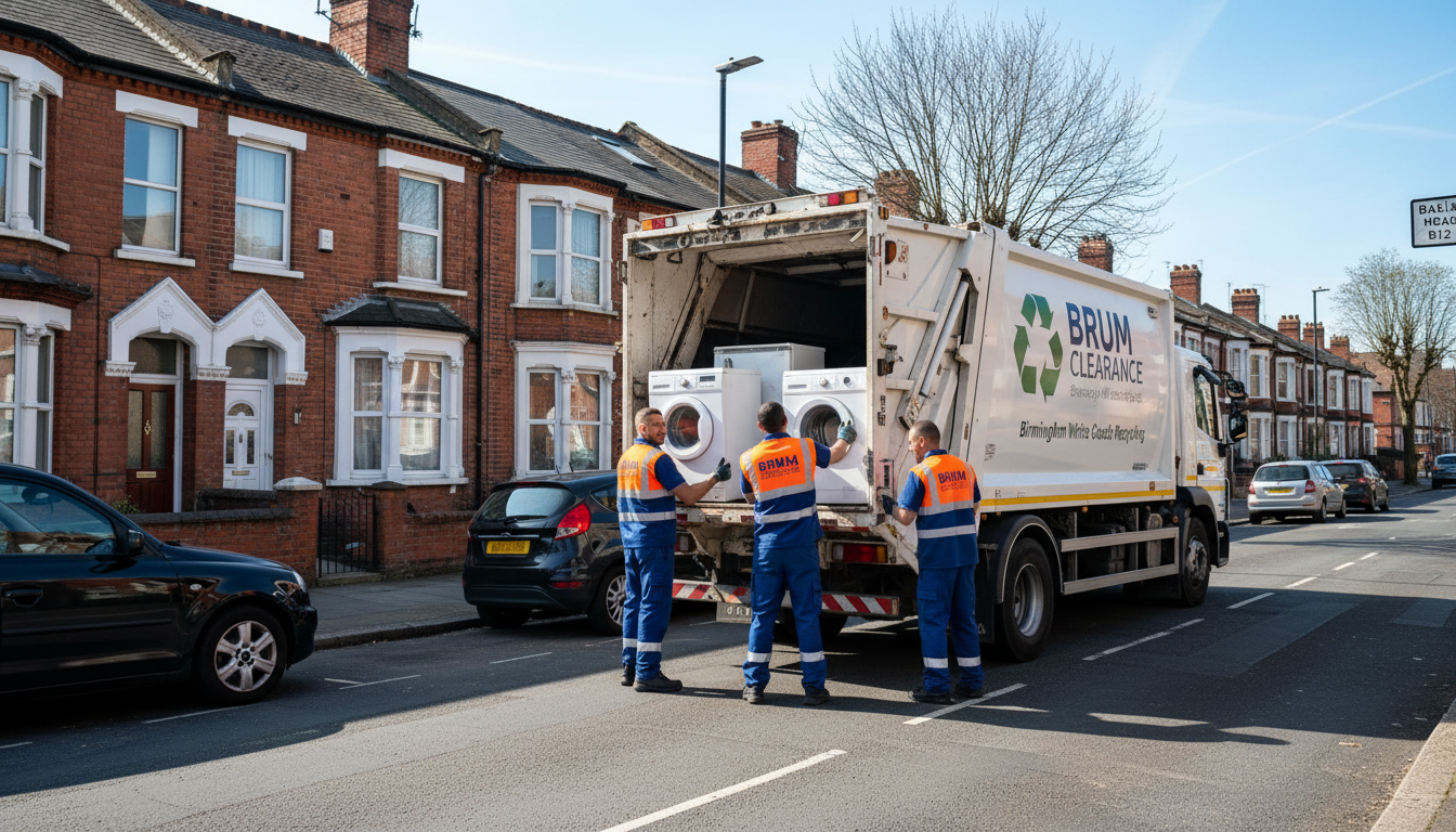 Professional White Goods Removal team in Birmingham loading waste into van