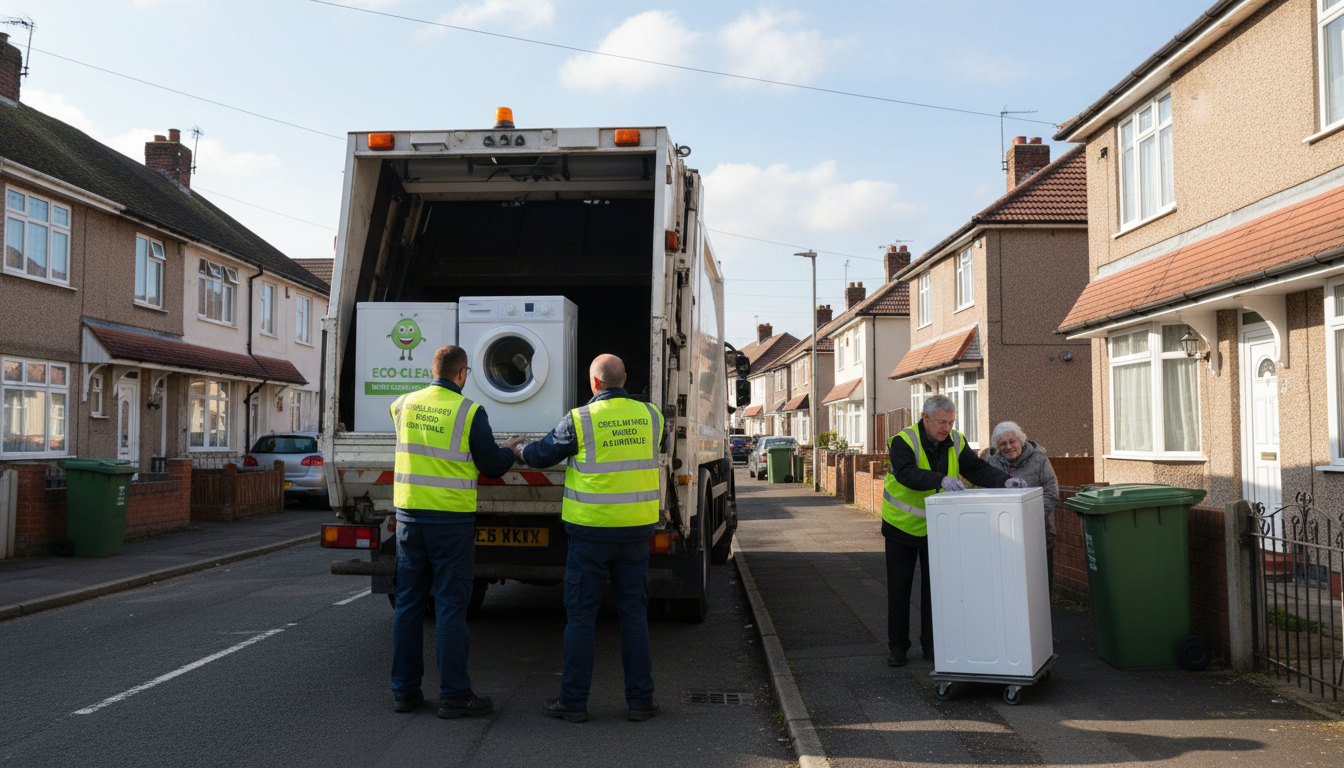 Professional White Goods Removal team in Chelmsley Wood loading waste into van